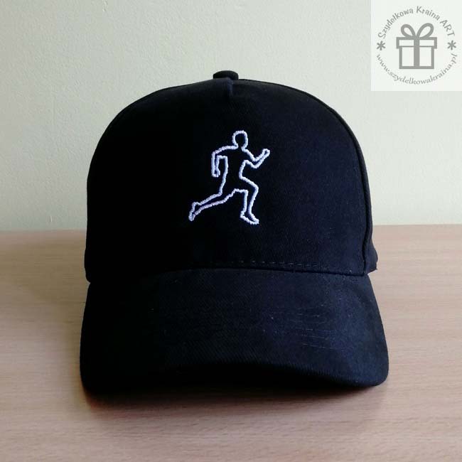 czapka dla biegacza miłośnika biegania czapki z haftem daszkiem haftowane napisem imieniem ksywką prezent