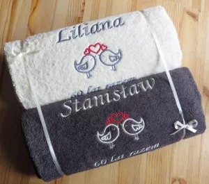 70x140 cm embroidered towels set