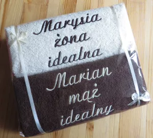 - 50x100 cm embroidered towels with one-color graphic and short dedication