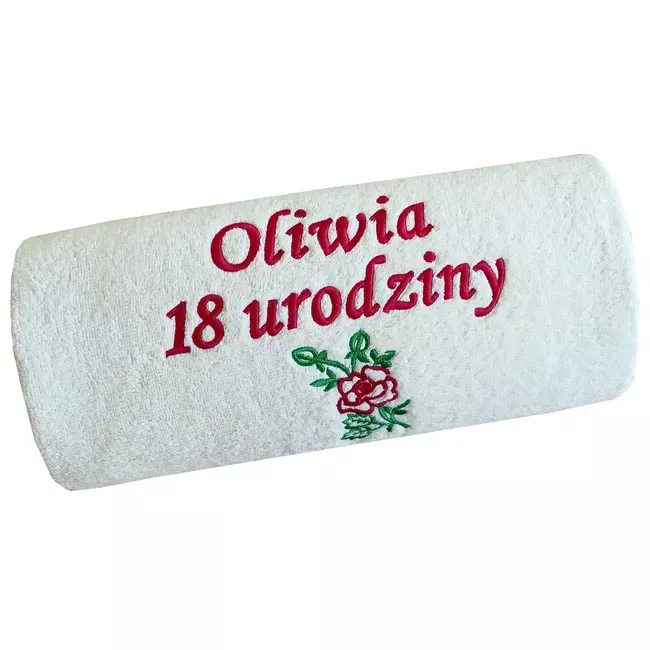 Prezent na 18 urodziny, osiemnastkę - ręcznik z napisem, haftem