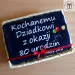 Prezent na 80 urodziny - ręcznik w koszu