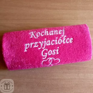 Prezent dla Przyjaciółki, Przyjaciela, Koleżanki, Kolegi - ręcznik z haftem