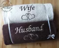 Ręczniki z haftem Wife Husband