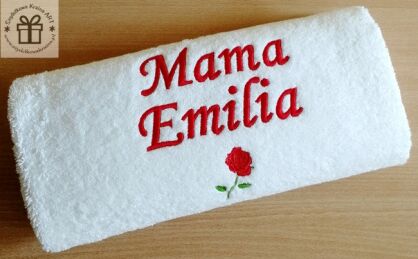 Prezent dla Mamy na święta, urodziny, dzień matki - ręcznik z dedykacją
