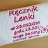 Ręcznik z datą urodzenia, wagą, imieniem - prezent dla noworodka