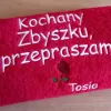 Prezent na przeprosiny - ręcznik z dedykacją, haftem