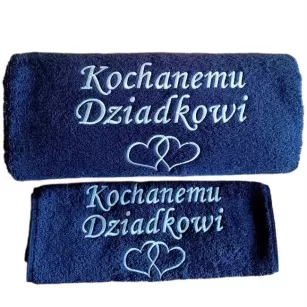 Zestaw 2 ręczników personalizowanych z haftem - 30x50 cm i 70x140 cm