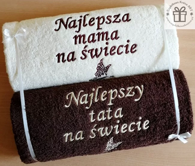 Prezent dla Mamy i Taty- ręczniki z haftem