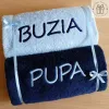 Śmieszne ręczniki na prezent z napisem Buzia / Pupa