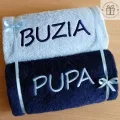 Śmieszne ręczniki na prezent z napisem Buzia / Pupa