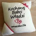 Prezent dla Babci od Wnuczki - poduszka z dedykacją, haftem