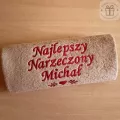 Prezent dla Narzeczonego - ręcznik z napisem, haftem