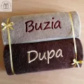 Duże ręczniki z napisem buzia / dupa