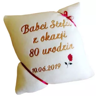 Prezent na 80 urodziny, osiemdziesiątkę - poduszka z napisem