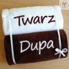 Śmieszne ręczniki z haftem Twarz/ Dupa