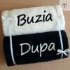 Ręczniki haftowane na prezent z napisem Buzia / Dupa