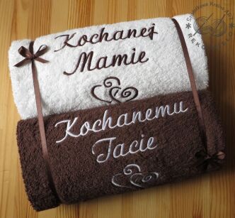 Ręcznik z napisem - prezent na Dzień Matki, Ojca - dla Mamy Taty - 50x100 cm