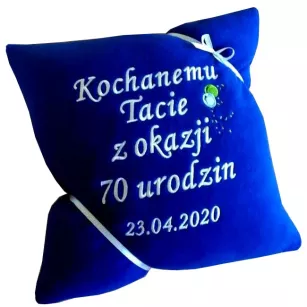 Prezent na 70 urodziny, siedemdziesiątkę - poduszka z napisem