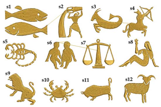 motywy znaki zodiaku graficzne do haftu 