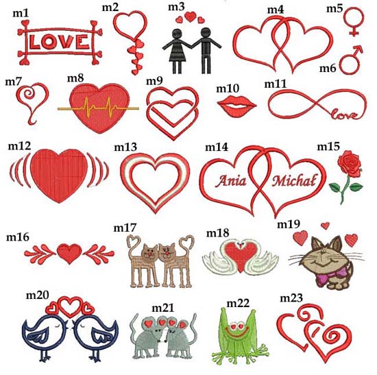 grafiki do haftu miłosne na walentynki dzień kobiet chłopaka rocznicę ręczniki z haftem