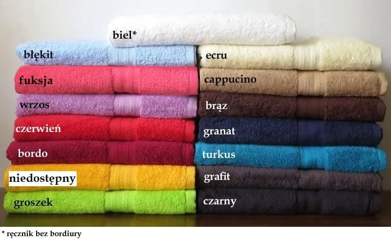 ręczniki frotte kolory